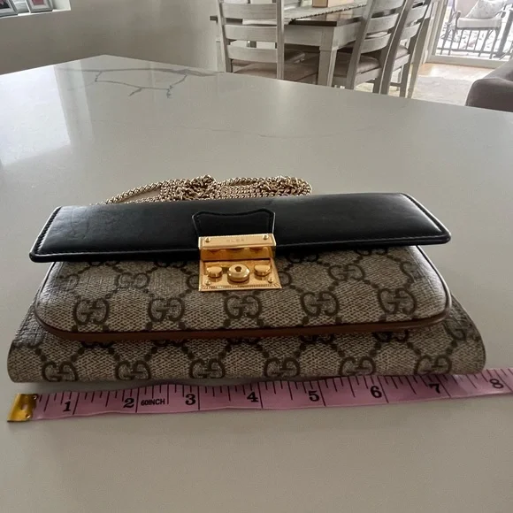 Gucci Padlock GG Supreme Monogram Chain Wallet WOC / Shoulder / Crossbody Bag - Picture 4 of 16